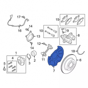 Brake Disc Cover Rear Left Ford Ecosport 18-22 AWD