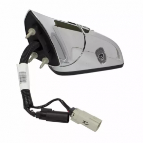 Left side mirror for Lincoln MKZ 17-20, 11 pins, turn signal, heated, projection, BSM, chrome, without cover, crack on molding