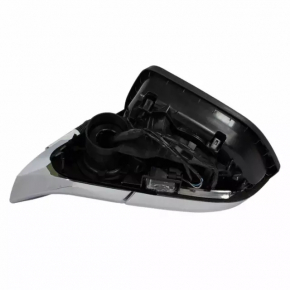 Left side mirror for Lincoln MKZ 17-20, 11 pins, turn signal, heated, projection, BSM, chrome, without cover, crack on molding
