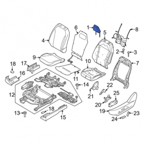 Front left headrest Ford Mustang Mach-E 21-26 black leather