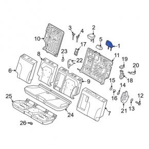 Front left headrest Ford Mustang Mach-E 21-26 black leather