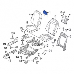 Front left headrest Ford Mustang Mach-E 21-26 black leather