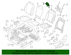 Front left headrest Ford Mustang Mach-E 21-26 black leather