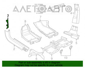 Front pillar trim left lower Dodge Dart 13-16 black