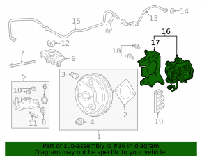 Volvo XC90 16-23 T8 Electric Brake Master Cylinder Vacuum Pump