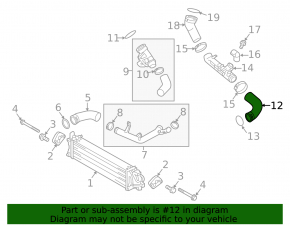 Intercooler pipe left first Volvo XC90 16-22 T5, T6
