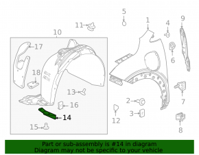 Front mudguard liner right Chevrolet Bolt EUV 22-23