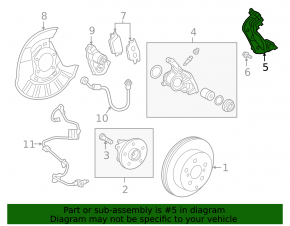 Rear left caliper bracket for Toyota Rav4 19-25 Japan built