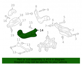 Rear right longitudinal control arm for Lexus ES 19-26
