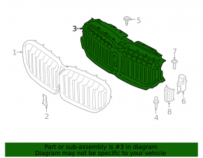 Upper radiator deflector blinds for BMW 7 G11 G12 20-22, M package