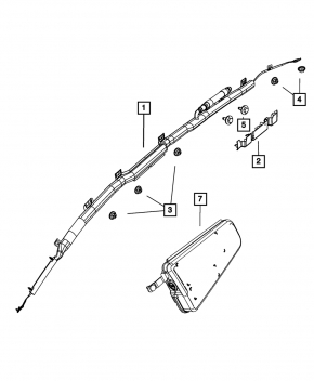 Right side curtain airbag for Dodge Journey 11-17