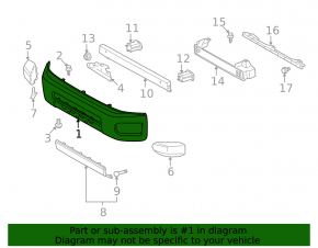 Front bumper bare Toyota FJ Cruiser 2007-2014