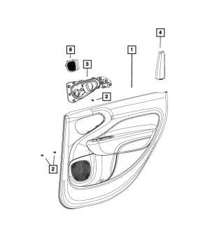 Door trim card rear left Fiat 500L 14-17 black with beige insert