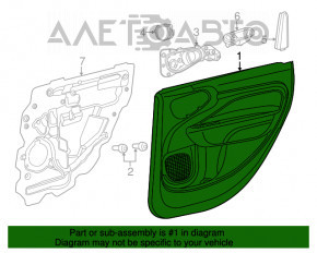 Door trim card rear left Fiat 500L 14-17 black with beige insert