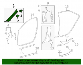 Upper left front pillar trim for Toyota Camry v70 18-24 gray