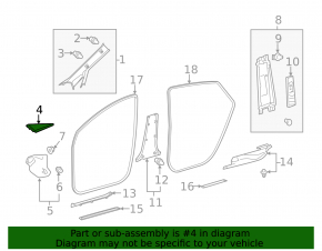 Front panel trim upper left Toyota Prius V 12-17 black
