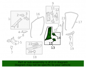 Lower right center pillar trim for Lexus Hs250h 10-12