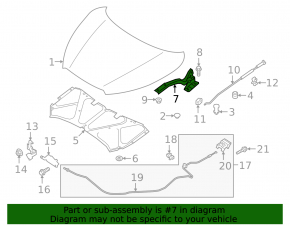 Right hood hinge for Nissan Kicks 18-25