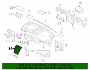 Front panel trim with central air deflectors Subaru Forester 14-15 SJ