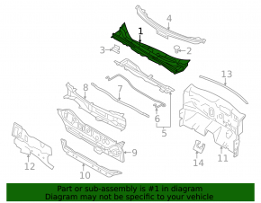 Windscreen wiper grille plastic Nissan Leaf 18-19