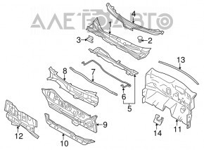 Windscreen wiper grille plastic Nissan Leaf 18-19