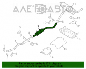 Exhaust manifold center section Jeep Cherokee KL 14-22 2.4 fwd