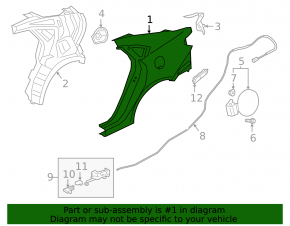 Quarter wing rear left Kia Forte 19-24 4d