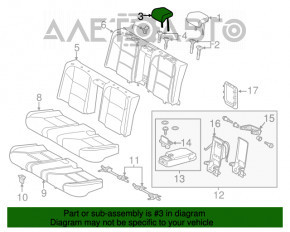 Headrest rear center Lexus ES300h ES350 13-18 leather beige