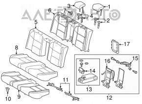 Headrest rear center Lexus ES300h ES350 13-18 leather beige