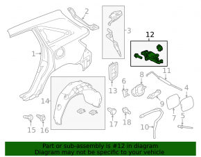 Acura MDX 14-20 Gas Door Lock Without Cable