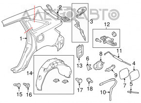 Acura MDX 14-20 Gas Door Lock Without Cable
