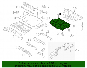 Rear battery guard for Nissan Leaf 11-12