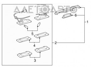 Trunk lid number plate light assembly Lexus GS300 GS350 GS430 GS450h 06-11
