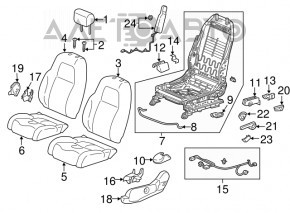 Driver's seat Honda CRV 17-22 without airbag, mechanical, cloth gray