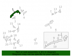 Door handle outer rear left Kia Niro 17-19 chrome