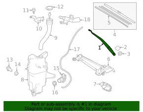 Right wiper arm for Toyota Rav4 13-18