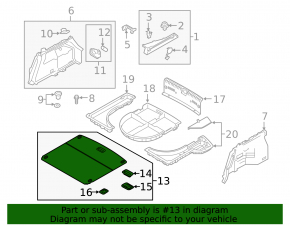 Hyundai Ioniq 20-22 HEV Trunk Floor Black