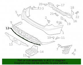 Rear bumper molding Hyundai Sonata 20-22 chrome