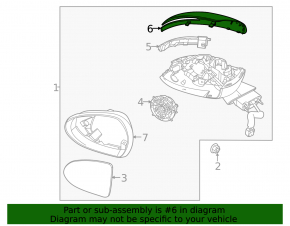 Left side mirror cover for Kia K5 21-24 (under turn signal)