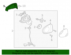 Left side mirror cover for Audi A3 8V 15-20 without BSM