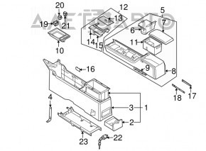 Console central armrest and cup holders Nissan Murano z50 03-08