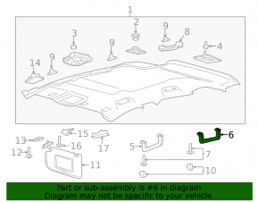 Ceiling handle rear right Lincoln MKC 15-16 beige