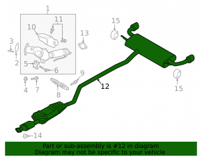 Lincoln Nautilus 19-23 2.0T AWD Catalytic Converter Exhaust Pipe