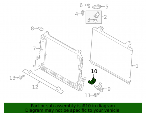 Lower left radiator bracket for Land Rover Range Rover Velar 18-23 2.0T, 3.0T, 5.0T tires
