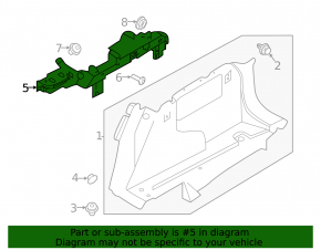 Left arch trim bracket for Land Rover Range Rover Velar 18-23