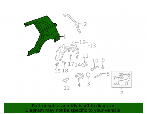 Quarter wing rear left Acura MDX 07-13