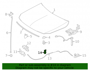 Bracket latch stick support bonnet Mercedes CLA 14-19
