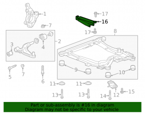 Left subframe reinforcement for Chevrolet Volt 11-15