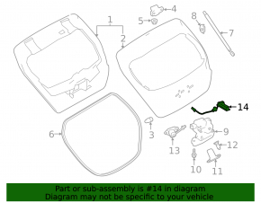 External trunk lid release button Nissan Leaf 18-