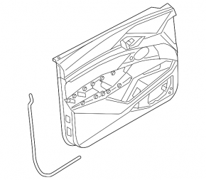 Door trim panel rear right Audi E-Tron 19-23 black leather under the curtain, chrome molding, chrome trim Bang and Olufsen